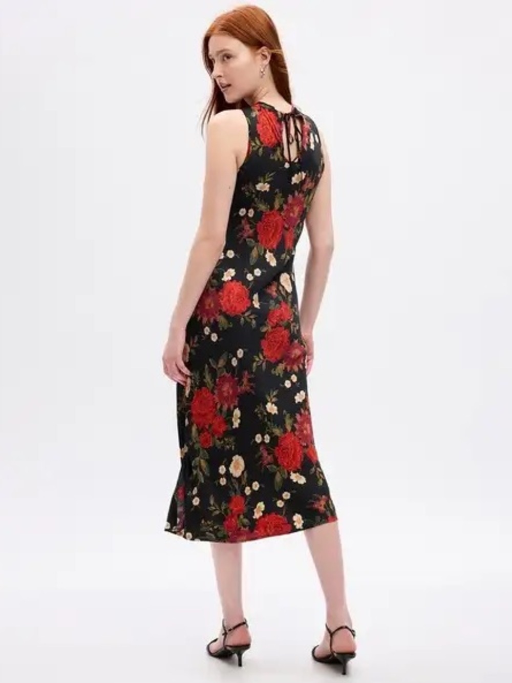 Gap Floral High neck Satin Slip Dress Sz S Fairy Grunge Dark Romantic Y2K Sz S - Picture 4 of 12